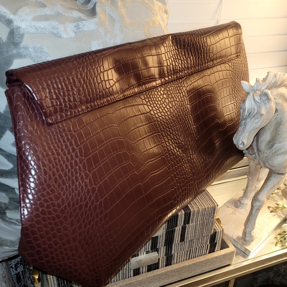 H&M Burgundy Oversized Clutch